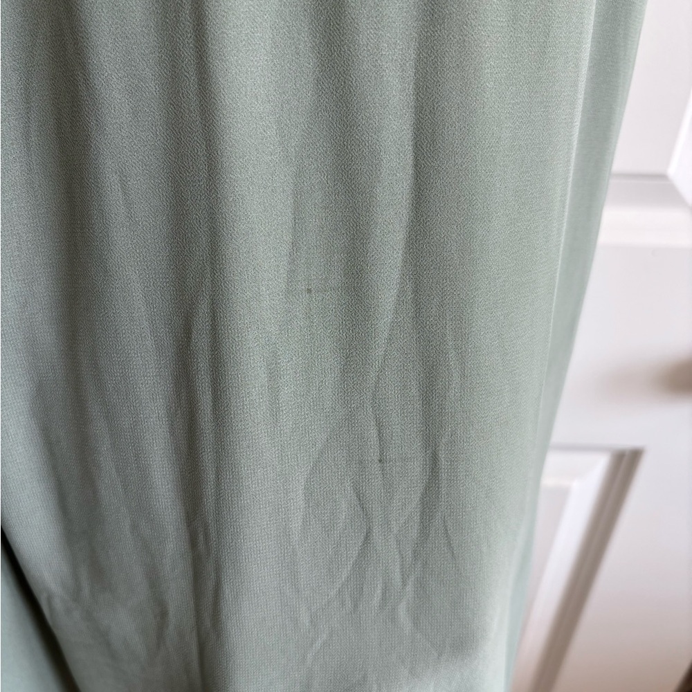 Lulu's Classic Elegance Sage Chiffon Sleeveless Mock Neck Maxi Dress - Picture 8 of 10